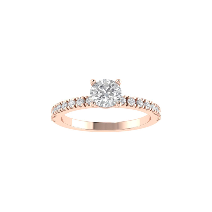 Round Pavè engagement ring 5.1mm