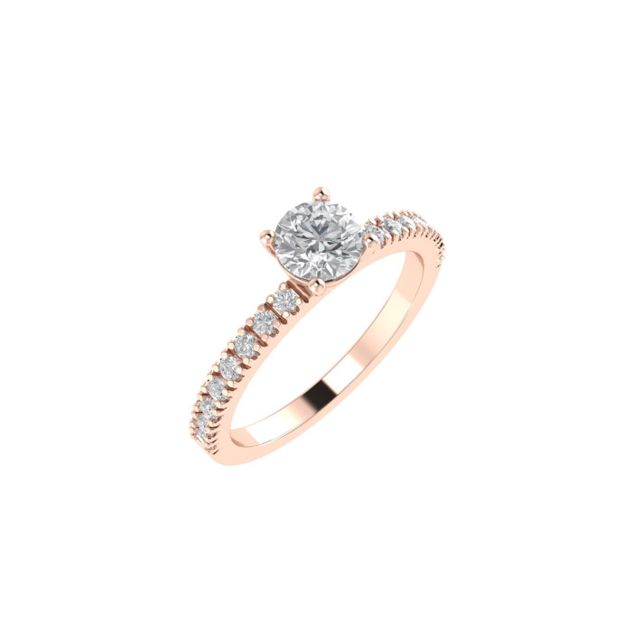 Round Pavè engagement ring 5.1mm