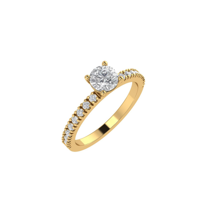 Round Pavè engagement ring 5.1mm