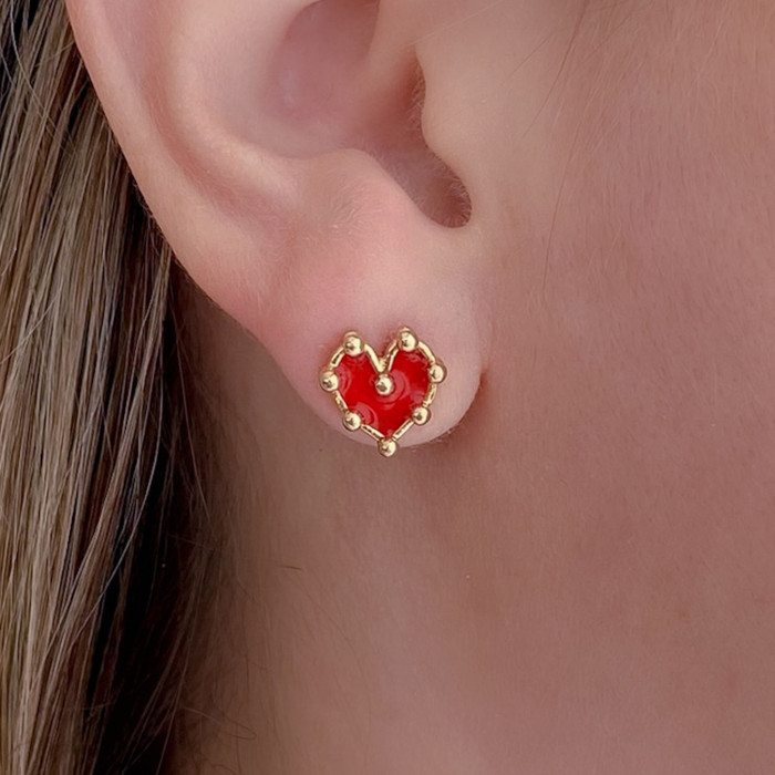 Pendientes Corazóa Mini Rojo