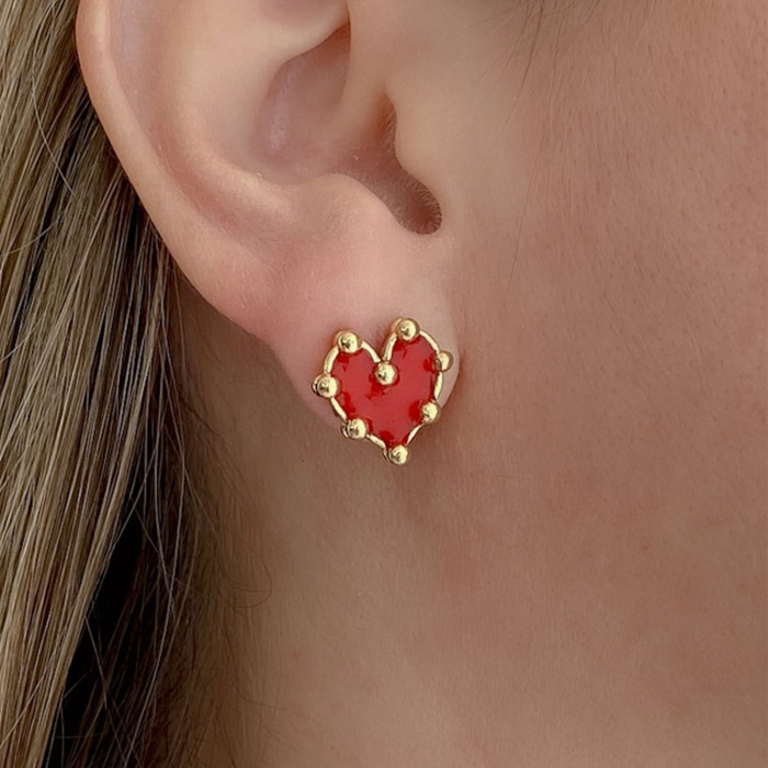 Pendientes Corazóa Midi Rojo Pendientes Corazóa Midi Rojo