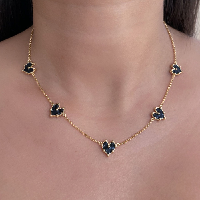 Collar cinco Corazóa Mini Negro