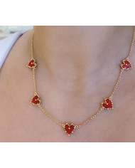 Collar cinco Corazóa Mini Rojo Collar cinco Corazóa Mini Rojo