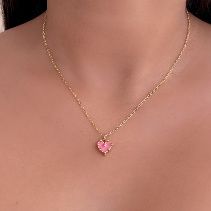 Collar Corazóa Mini Rosa