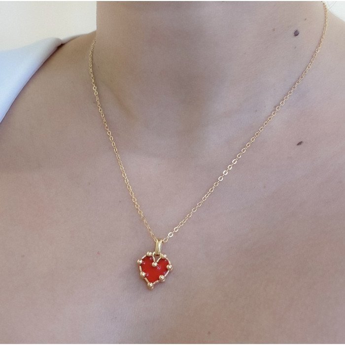 Collar Corazóa Midi Rojo Collar Corazóa Midi Rojo