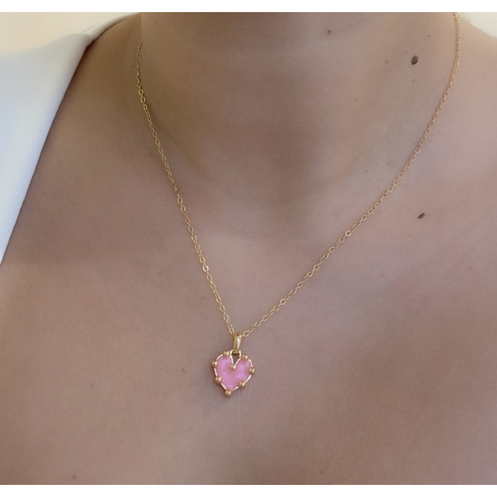 Collar Corazóa Midi Rosa