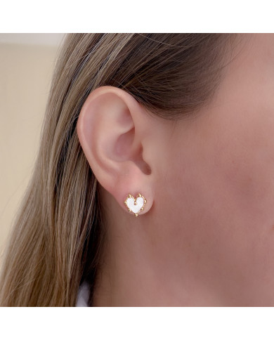 Pendientes Corazóa Mini Blanco Pendientes Corazóa Mini Blanco