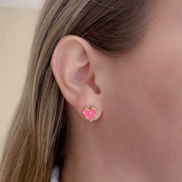 Pendientes Corazóa Mini Rosa Pendientes Corazóa Mini Rosa