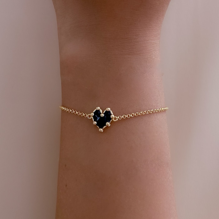 Pulsera Corazóa Mini Negro Pulsera Corazóa Mini Negro