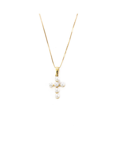 COLLAR CRUZ PERLAS