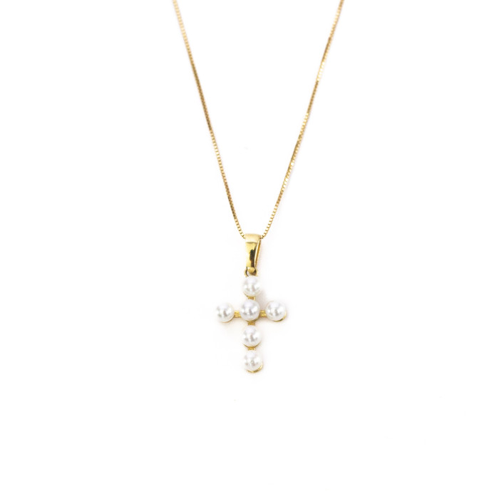 COLLAR CRUZ PERLAS