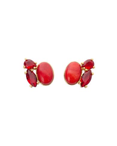 Pendientes Unik Rojos Coral Midi