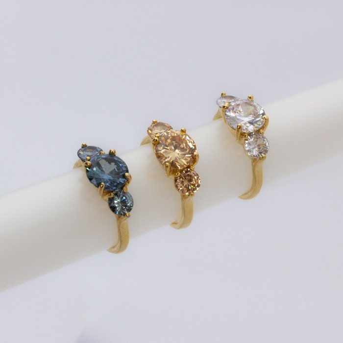 Anillo Trinity Annie Champagne