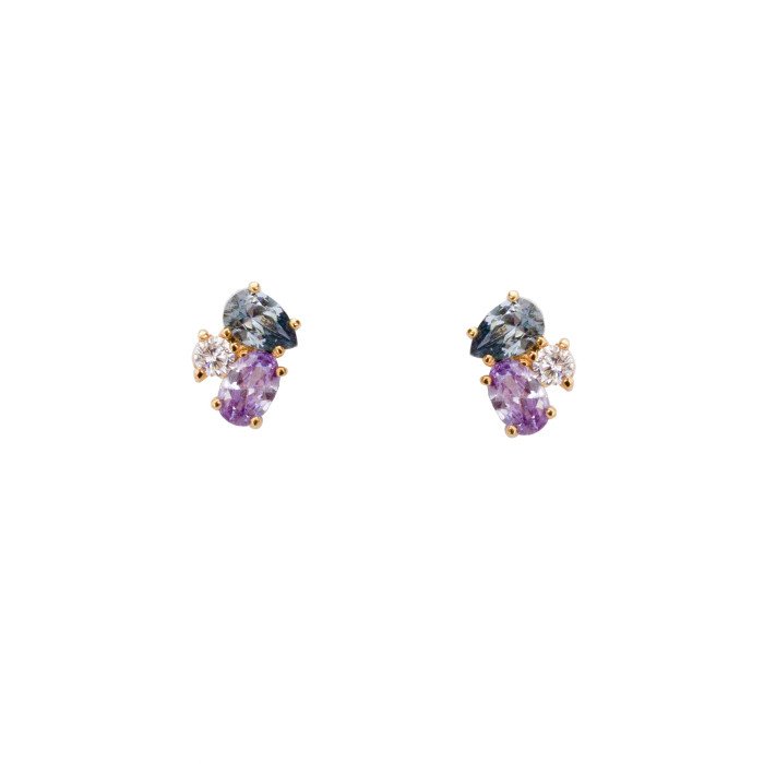 Pendientes TD Studs Denim Lila