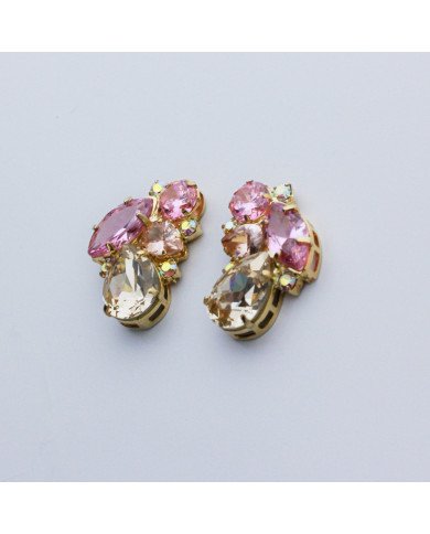 Pendientes Marisol Rosa y Champagne