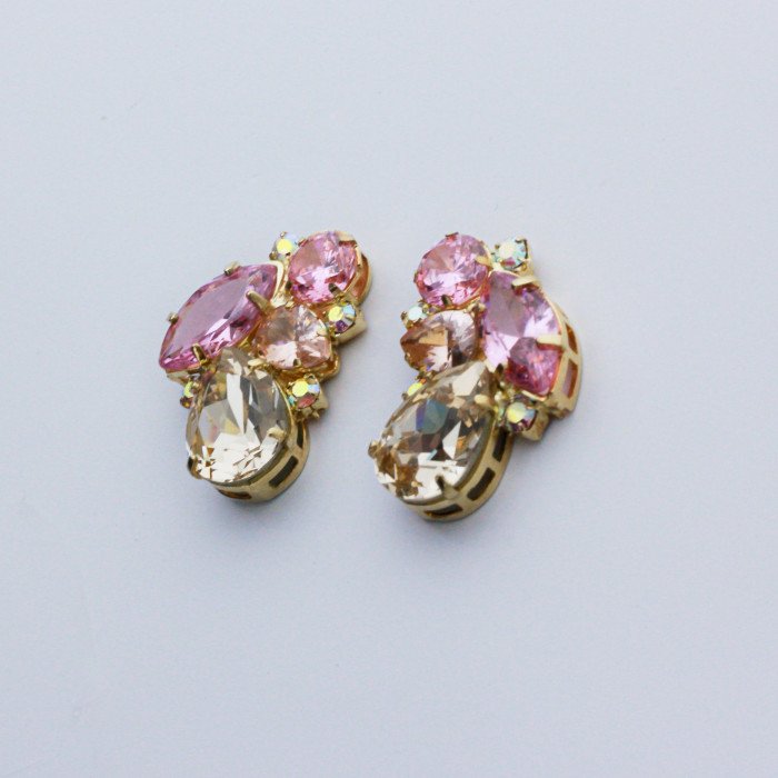 Pendientes Marisol Rosa y Champagne