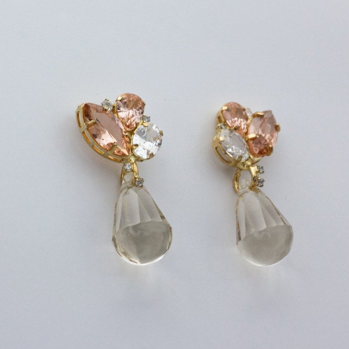 Pendientes Rossette Champagne