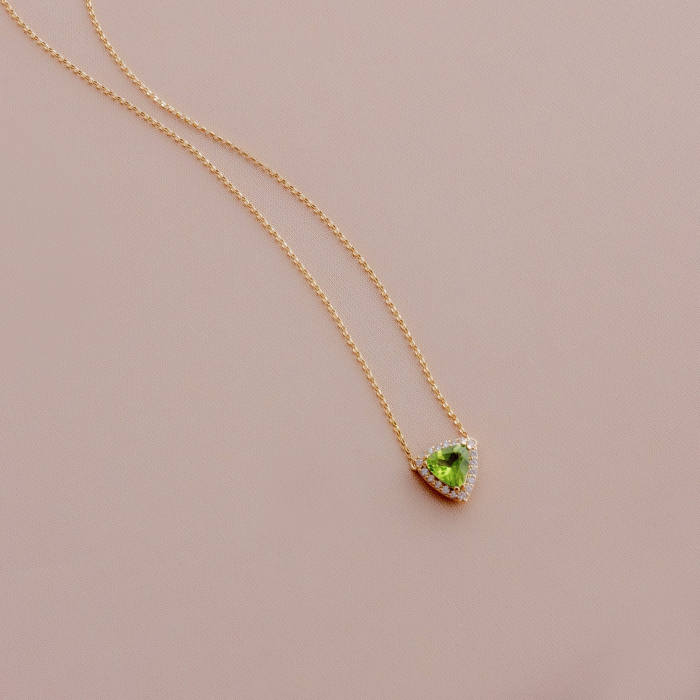 Collar + dije Peridoto con Diamantes Oro 18K Collar + dije Peridoto con Diamantes Oro 18K