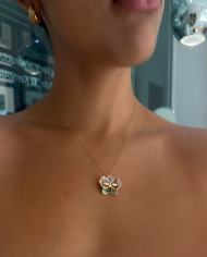 Collar + dije Orquidea con Abulón Oro 18K Collar + dije Orquidea con Abulón Oro 18K