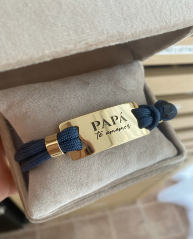 Pulsera placa Oro 18K + cordon.