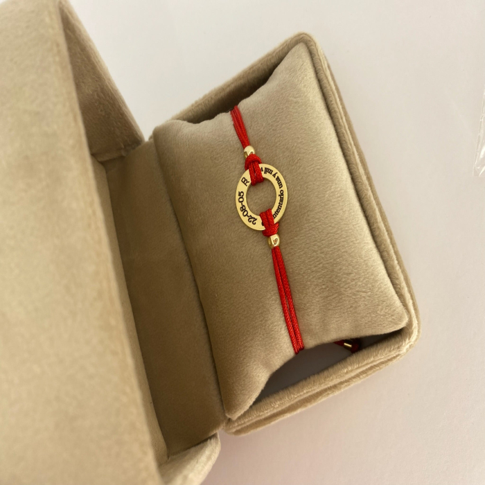Pulsera disco Oro 18k + cordón