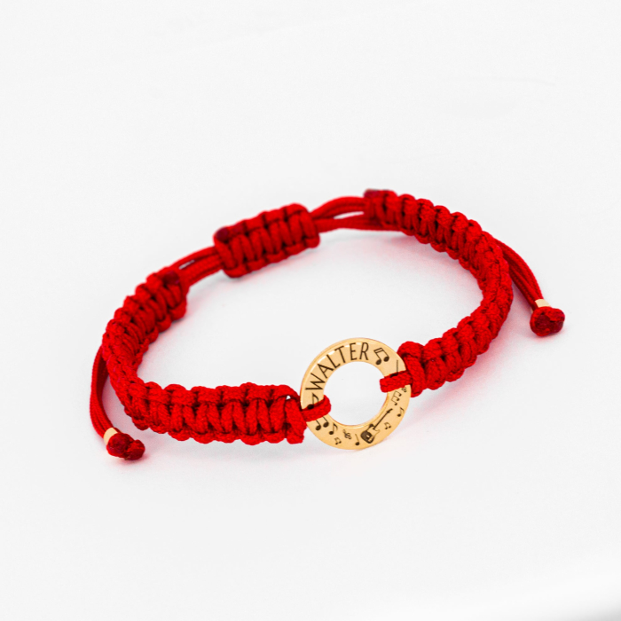 Pulsera disco Oro 18k + cordón Pulsera disco Oro 18k + cordón