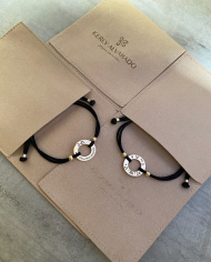 Pulsera disco Oro 18k + cordón Pulsera disco Oro 18k + cordón