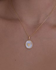Collar + dije Orquidea con Abulón Oro 18K Collar + dije Orquidea con Abulón Oro 18K