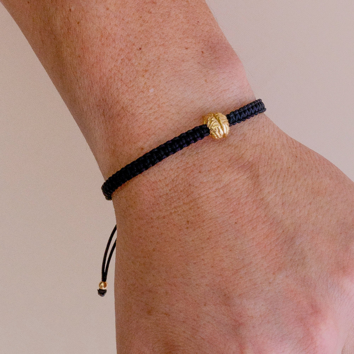 Pulsera cerebro + cordón tejido Oro 18K