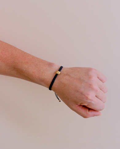 Pulsera cerebro + cordón tejido Oro 18K