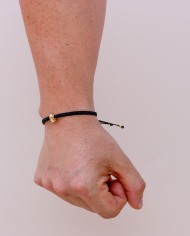 Pulsera calavera + cordón tejido Oro 18K Pulsera calavera + cordón tejido Oro 18K