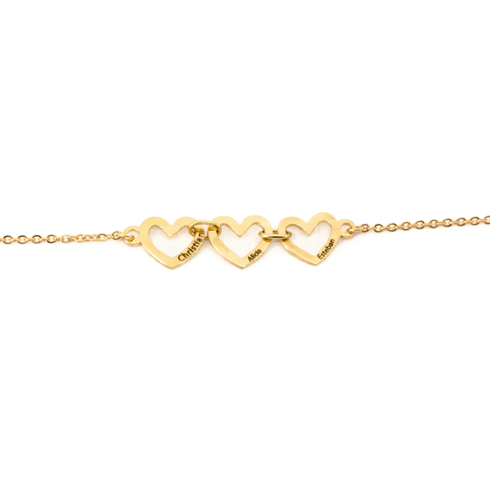 Pulsera + Corazones Oro 18K Pulsera + Corazones Oro 18K