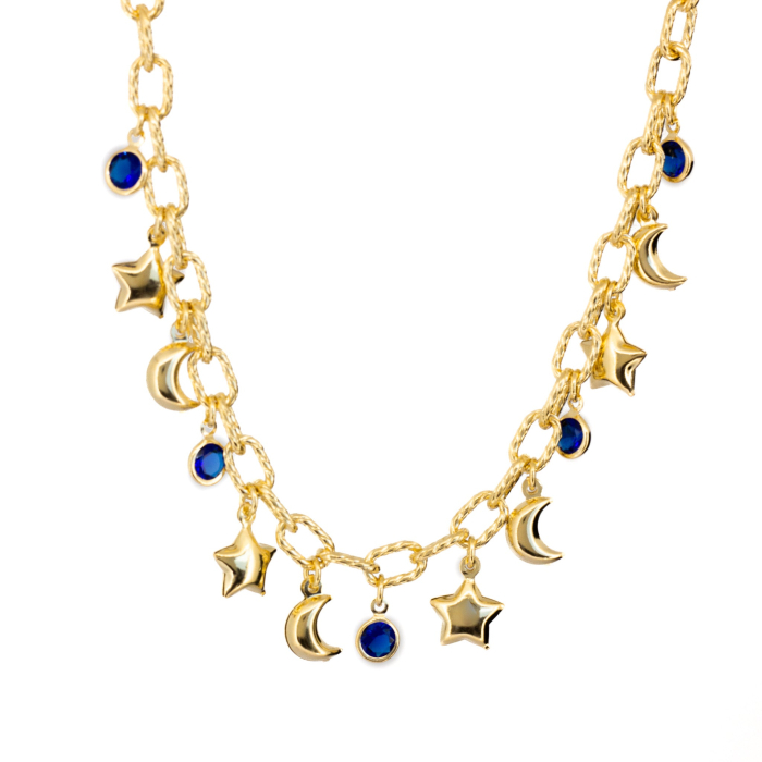 Collar Set destellos luna y estrella