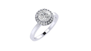 Round Halo engagement ring 6.5mm