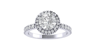 Round halo & pavè engagement ring 6.5mm