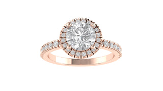 Round halo & pavè engagement ring 6.5mm
