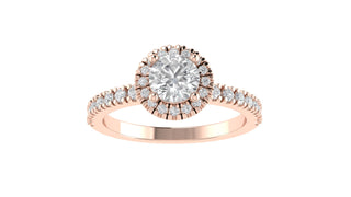 Round halo & pavè engagement ring 5.1mm