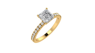 Asscher French engagement ring